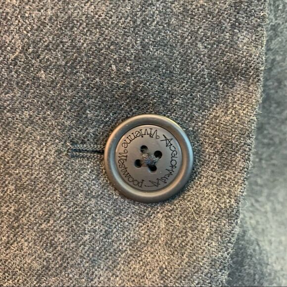 Vivian Westwood Anglomania dark gray wool designer blazer size 40 - Picture 7 of 14
